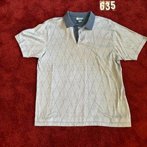 Jos. A. Bank Leadbetter Golf shirt - #635 - XXL - Blue/Gray Argyle Polo Shirt